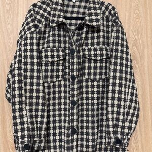 Stylish Brown and Crean Checkered Women's Jacket